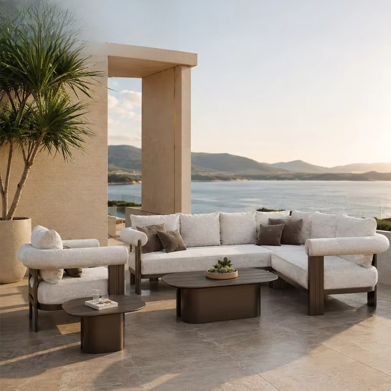 Outdoor Furniture L Shape - # Set Sofa Villa Mewah Modern