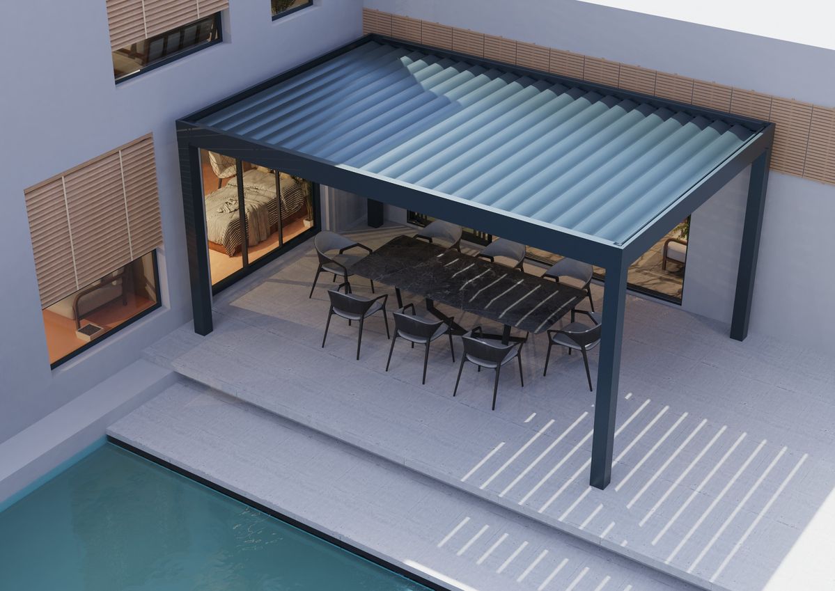 Outdoor Furniture Gazebo - Paviliun Aluminium Alloy Persegi Panjang Terjangkau