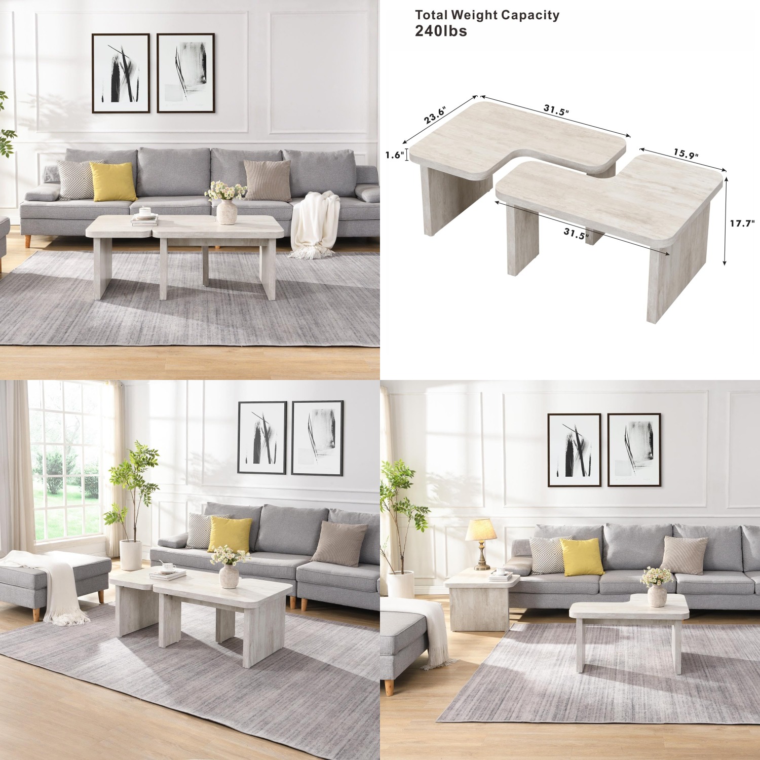 Outdoor Furniture L Shape - Meja Kopi Kayu L-Shape yang Dapat