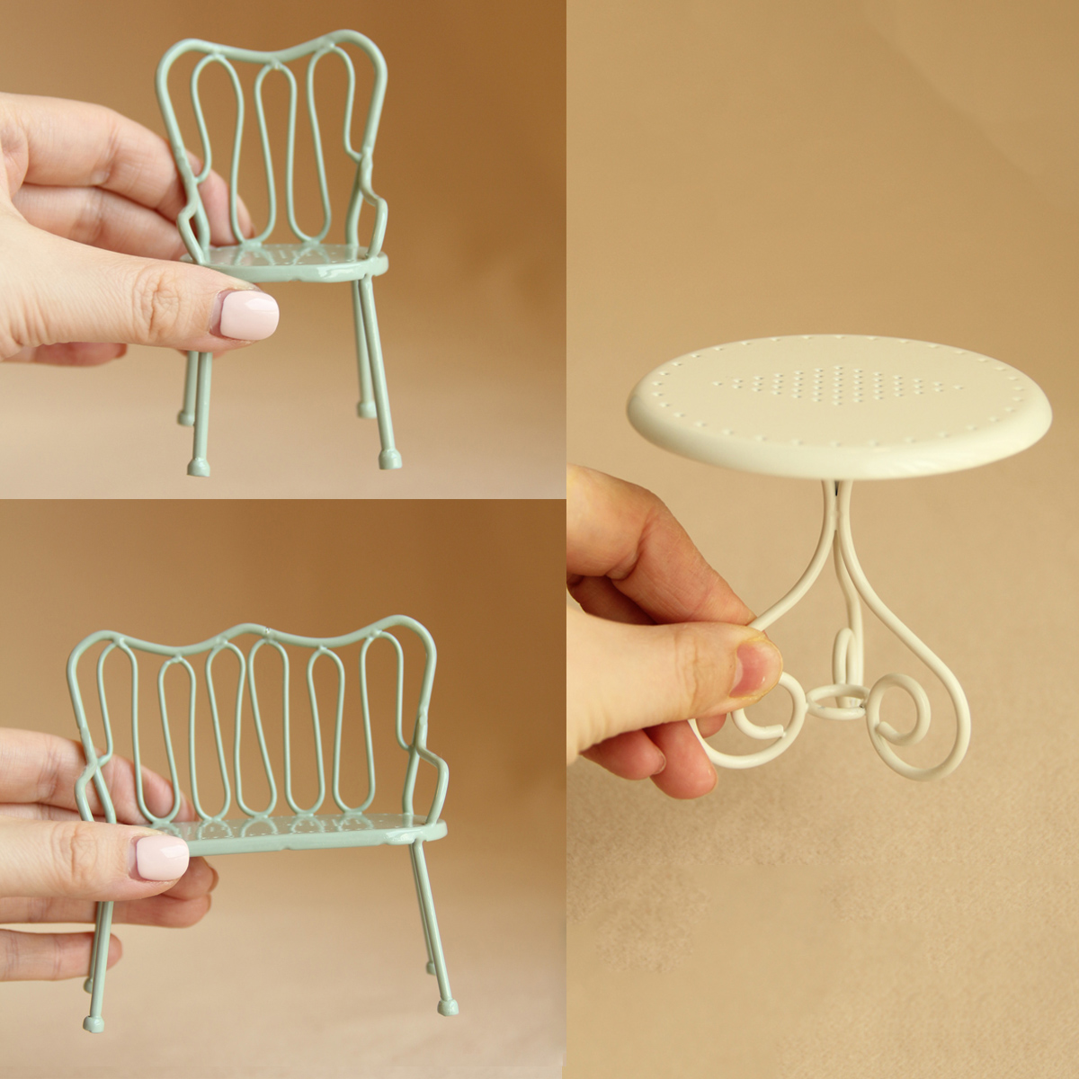 Set Meja dan Kursi Besi Miniat - Outdoor Furniture Hotel ulasan dan harga