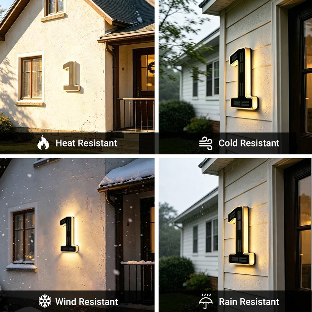Nomor Rumah Berlampu Tenaga Su - Outdoor Furniture Hotel ulasan dan harga