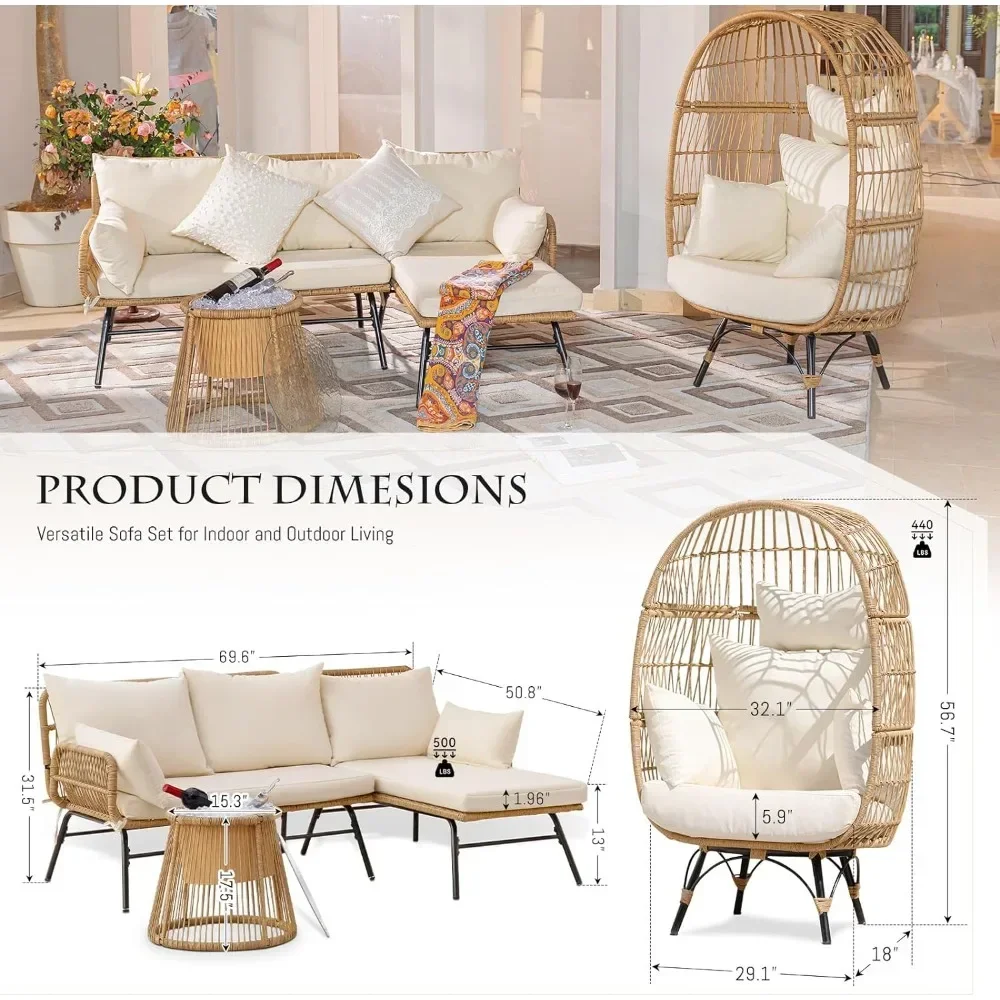 Set Furnitur Teras Luar Ruanga - Outdoor Furniture L Shape ulasan dan harga