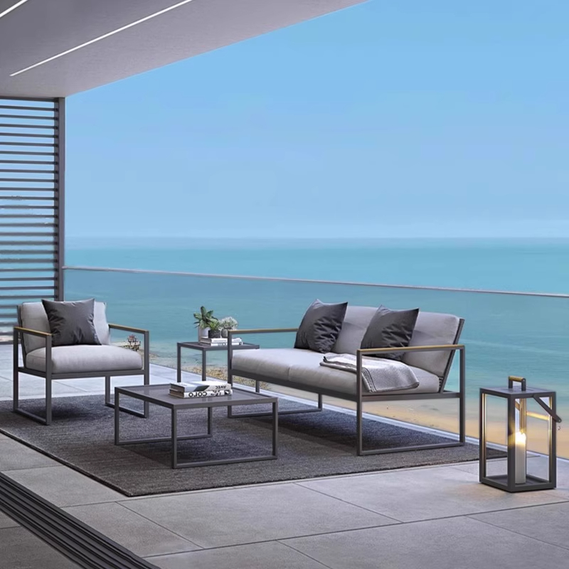Set Sofa Besi Tahan Air Modern - Outdoor Furniture Hotel ulasan dan harga