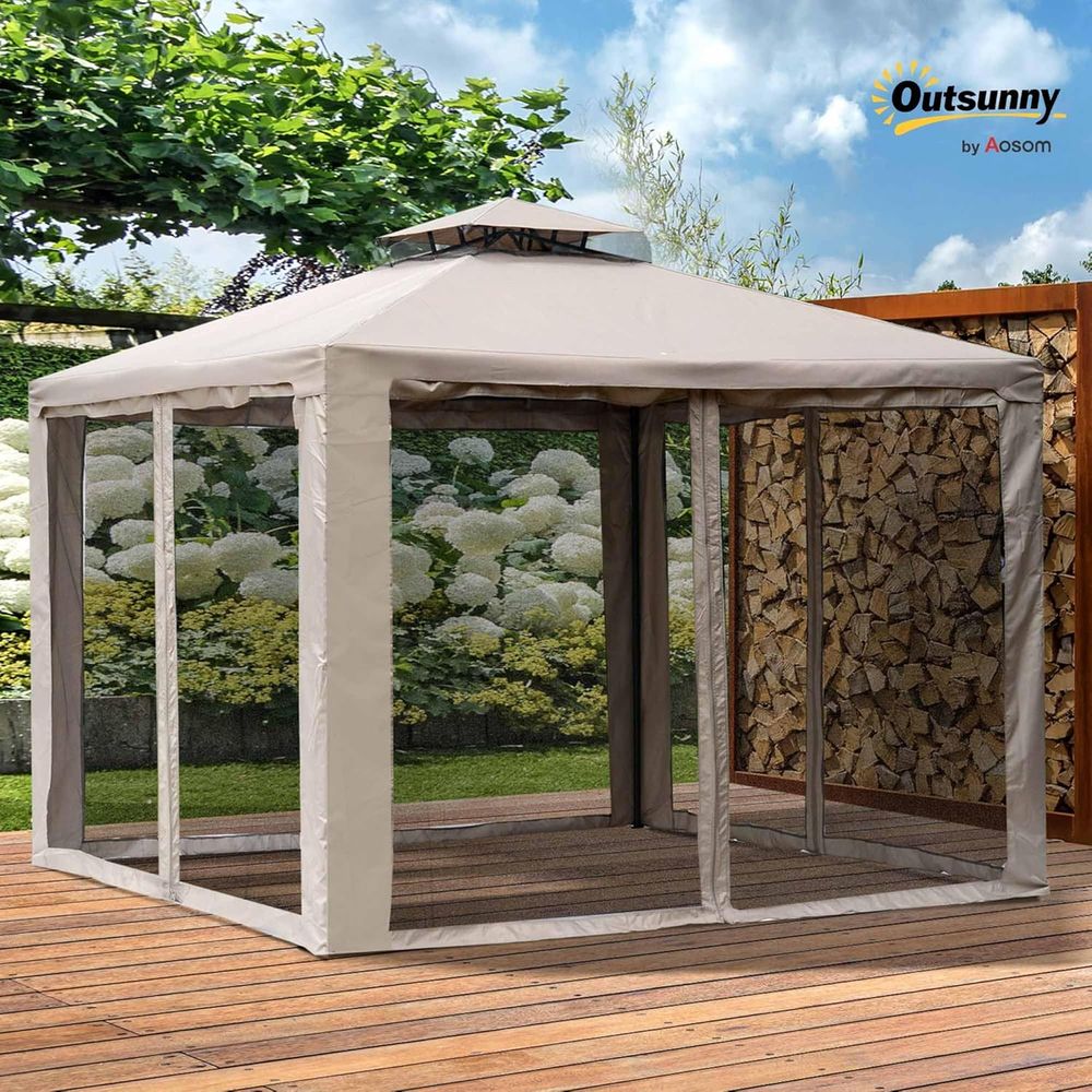 Gazebo Patio 9,6' x 9,6', Temp - Outdoor Furniture Gazebo ulasan dan harga