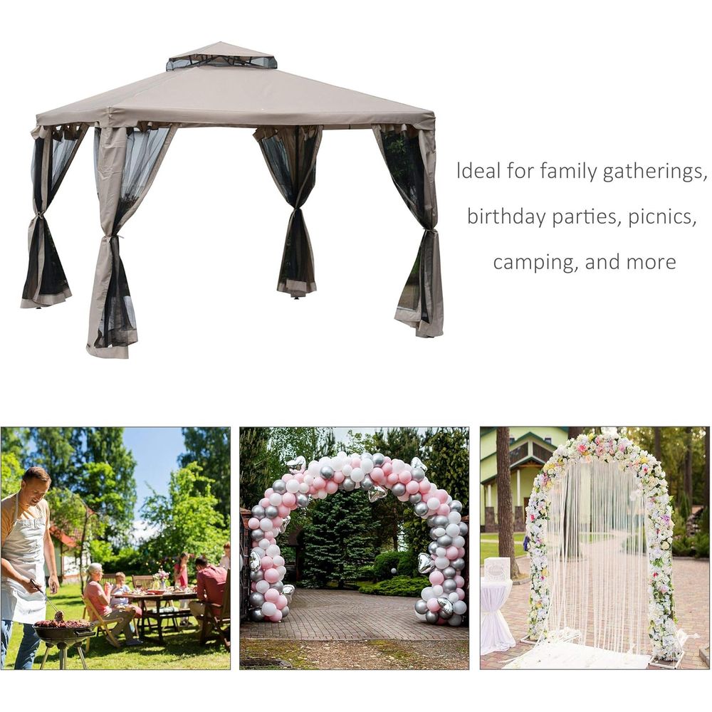 Gazebo Patio 9,6' x 9,6', Temp - Outdoor Furniture Gazebo ulasan dan harga