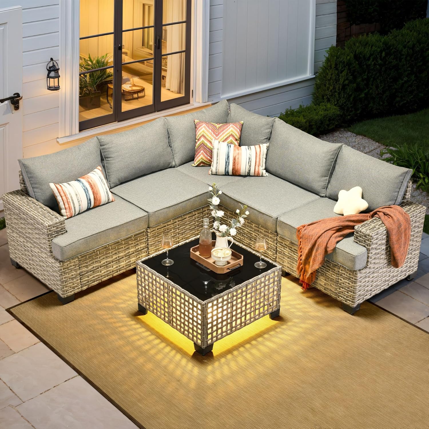 Set Furnitur Patio Luar Ruanga - Outdoor Furniture L Shape ulasan dan harga