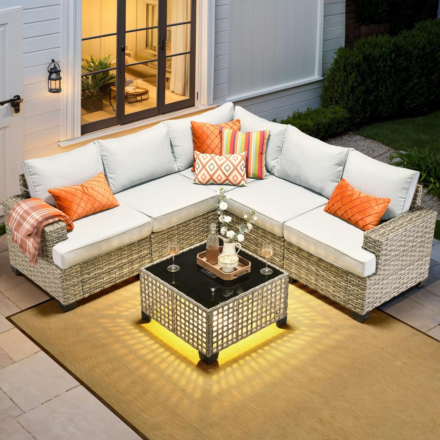 Set Furnitur Patio Luar Ruanga - Outdoor Furniture L Shape ulasan dan harga