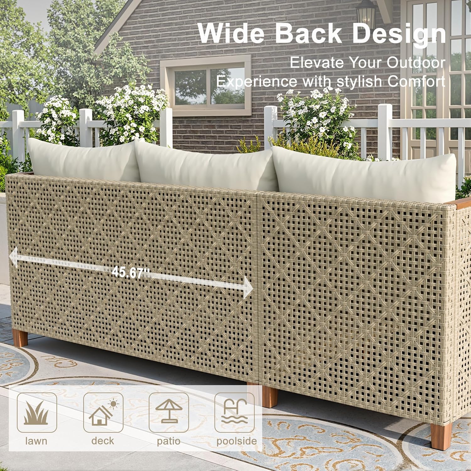 Set Sofa Modular PE Wicker Ben - Outdoor Furniture L Shape ulasan dan harga