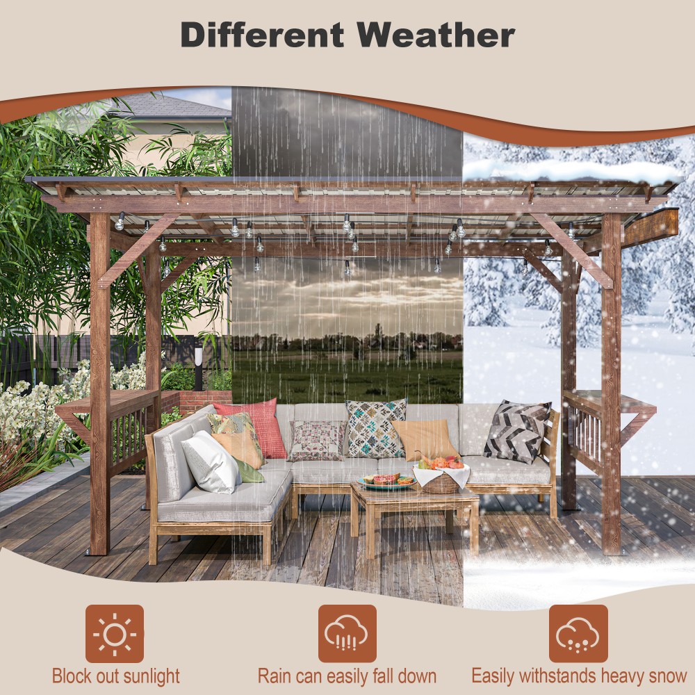 Pergola Kayu Modern 13' x 6.5' - Outdoor Furniture Gazebo ulasan dan harga
