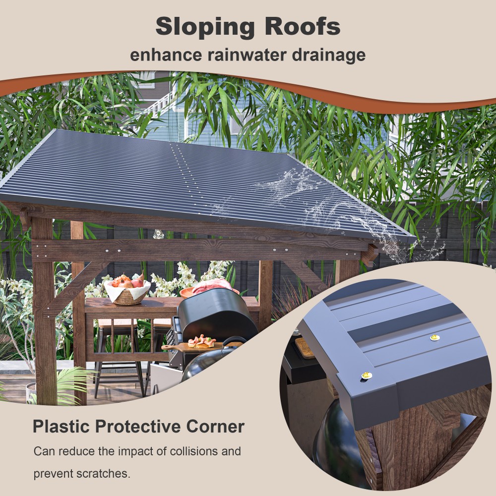 Pergola Kayu Modern 13' x 6.5' - Outdoor Furniture Gazebo ulasan dan harga