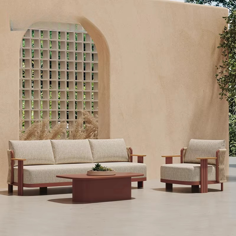 Set Sofa Luar Ruangan Villa Li - Outdoor Furniture L Shape ulasan dan harga